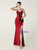 In Stock:Ship in 48 Hours Burgundy Split Straps Appliques Party Dress