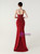 In Stock:Ship in 48 Hours Burgundy Mermaid Straps Beading Party Dress