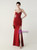 In Stock:Ship in 48 Hours Burgundy Mermaid Straps Beading Party Dress