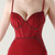 In Stock:Ship in 48 Hours Burgundy Mermaid Straps Beading Party Dress