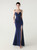 In Stock:Ship in 48 Hours Navy Blue Mermaid Straps Beading Party Dress