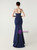 In Stock:Ship in 48 Hours Navy Blue Mermaid Straps Beading Party Dress