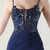 In Stock:Ship in 48 Hours Navy Blue Mermaid Sequins Pearls Party Dress