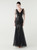 In Stock:Ship in 48 Hours Black V-neck Sequins Tulle Party Dress