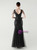 In Stock:Ship in 48 Hours Black V-neck Sequins Tulle Party Dress