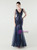 In Stock:Ship in 48 Hours Navy Blue V-neck Sequins Tulle Party Dress