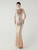 In Stock:Ship in 48 Hours Unique Gold Sequins Halter Beading Party Dress