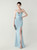 In Stock:Ship in 48 Hours Sky Blue Mermaid Straps Pleats Beading Party Dress