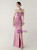 In Stock:Ship in 48 Hours Purple Mermaid Straps Pleats Beading Party Dress