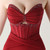 In Stock:Ship in 48 Hours Burgundy Mermaid Straps Pleats Beading Party Dress