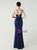 In Stock:Ship in 48 Hours Navy Blue Mermaid Straps Pleats Beading Party Dress