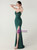 In Stock:Ship in 48 Hours Green Mermaid Straps Pleats Beading Party Dress