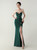 In Stock:Ship in 48 Hours Green Mermaid Straps Pleats Beading Party Dress