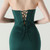 In Stock:Ship in 48 Hours Green Mermaid Straps Pleats Party Dress