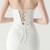 In Stock:Ship in 48 Hours Elegant White Mermaid Straps Pleats Party Dress