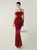 In Stock:Ship in 48 Hours Burgundy Feather Sequins Party Dress