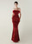 In Stock:Ship in 48 Hours Burgundy Feather Sequins Party Dress