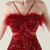 In Stock:Ship in 48 Hours Burgundy Feather Sequins Party Dress
