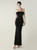 In Stock:Ship in 48 Hours Black Feather Sequins Party Dress