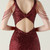 In Stock:Ship in 48 Hours Romantic Burgundy Mermaid Sequins Beading Party Dress