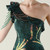 In Stock:Ship in 48 Hours Dark Green Split Sequins One Shoulder Party 