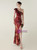 In Stock:Ship in 48 Hours Burgundy Split Sequins One Shoulder Party 