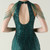 In Stock:Ship in 48 Hours Sexy Green Sequins Halter Beading Party Dress