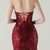 In Stock:Ship in 48 Hours Burgundy Sequins Strapless Party Dress