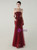 In Stock:Ship in 48 Hours Burgundy Sequins Strapless Party Dress
