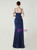 In Stock:Ship in 48 Hours Navy Blue Spaghetti Straps Split Pleats Beading Party Dress