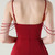 In Stock:Ship in 48 Hours Burgundy Spaghetti Straps Split Pleats Beading Party Dress