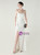 In Stock:Ship in 48 Hours White Spaghetti Straps Split Pleats Beading Party Dress