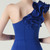 In Stock:Ship in 48 Hours Royal Blue One Shoulder Feather Party Dress