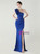 In Stock:Ship in 48 Hours Royal Blue One Shoulder Feather Party Dress
