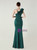 In Stock:Ship in 48 Hours Exquisite Green One Shoulder Feather Party Dress