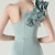 In Stock:Ship in 48 Hours Lake Green One Shoulder Feather Party Dress