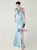 In Stock:Ship in 48 Hours Sky Blue One Shoulder Feather Party Dress