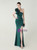 In Stock:Ship in 48 Hours Dark Green One Shoulder Split Party Dress