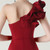 In Stock:Ship in 48 Hours Modest Burgundy One Shoulder Split Party Dress
