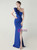 In Stock:Ship in 48 Hours Royal Blue One Shoulder Split Party Dress