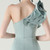 In Stock:Ship in 48 Hours Lake Green One Shoulder Split Party Dress
