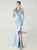 In Stock:Ship in 48 Hours Sky Blue Mermaid One Shoulder Beading Party Dress