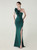 In Stock:Ship in 48 Hours Dramatic Green Mermaid One Shoulder Beading Party Dress