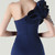 In Stock:Ship in 48 Hours Causal Navy Blue Mermaid One Shoulder Beading Party Dress