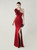 In Stock:Ship in 48 Hours Causal Burgundy Mermaid One Shoulder Beading Party Dress