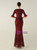 In Stock:Ship in 48 Hours Concise Burgundy Mermaid Sequins Short Sleeve Party Dress