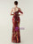 In Stock:Ship in 48 Hours Burgundy Sequins One Shoulder Beading Party Dress