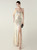 In Stock:Ship in 48 Hours Apricot Sequins One Shoulder Beading Party Dress