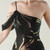 In Stock:Ship in 48 Hours Graceful Black Sequins One Shoulder Beading Party Dress