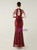 In Stock:Ship in 48 Hours Delicate Burgundy Sequins Backless Beading Party Dress